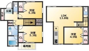 トリコ大塚B棟の物件間取画像